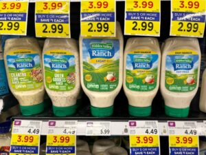 Bottles Of Ranch Salad Dressing At A Grocery Store