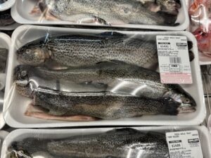 Farm Raised Fresh Whole Trout On Display At A Costco