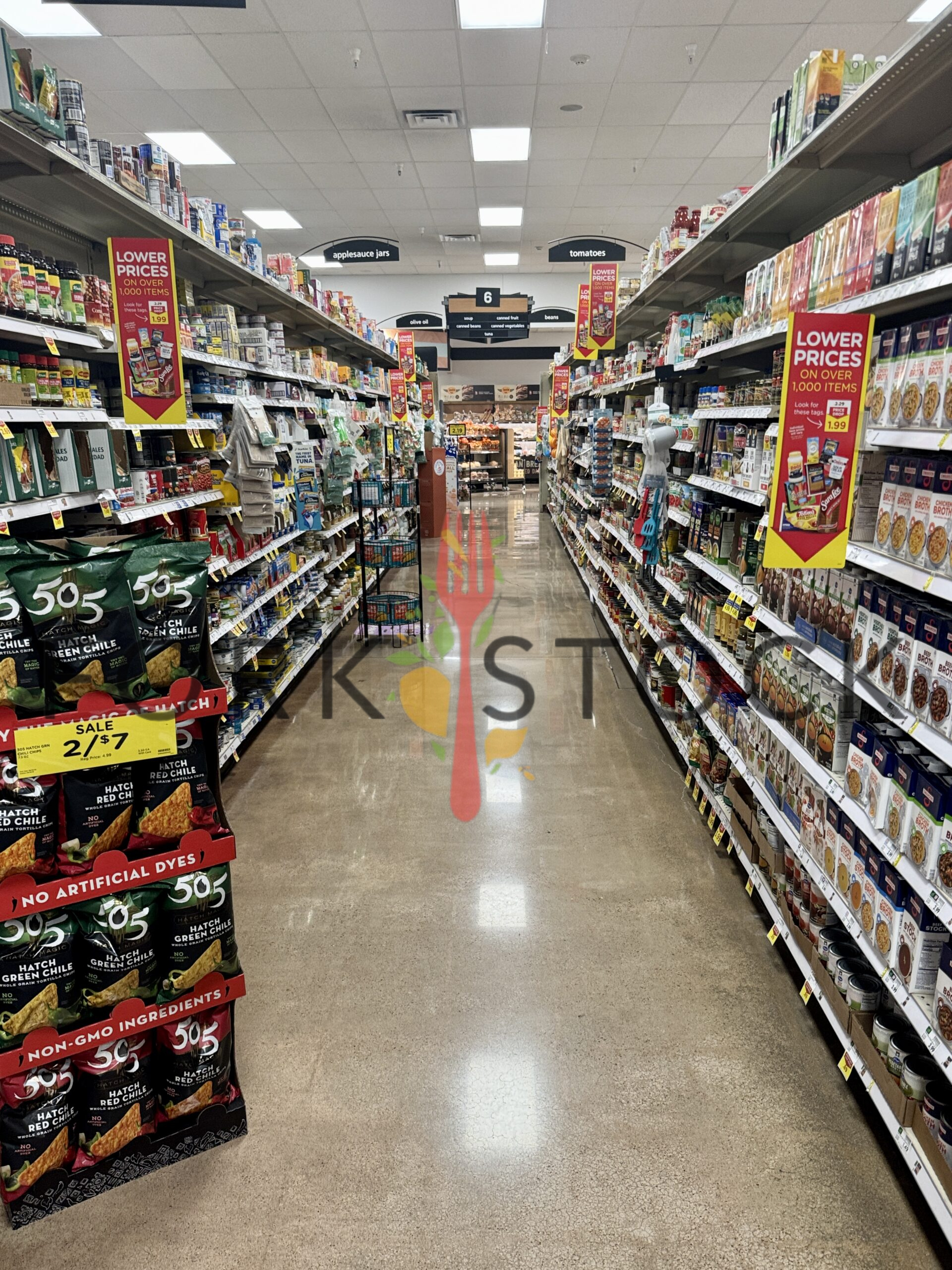 Soup And Canned Vegetables Isle At A Grocery Store