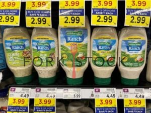 Bottles Of Ranch Salad Dressing At A Grocery Store