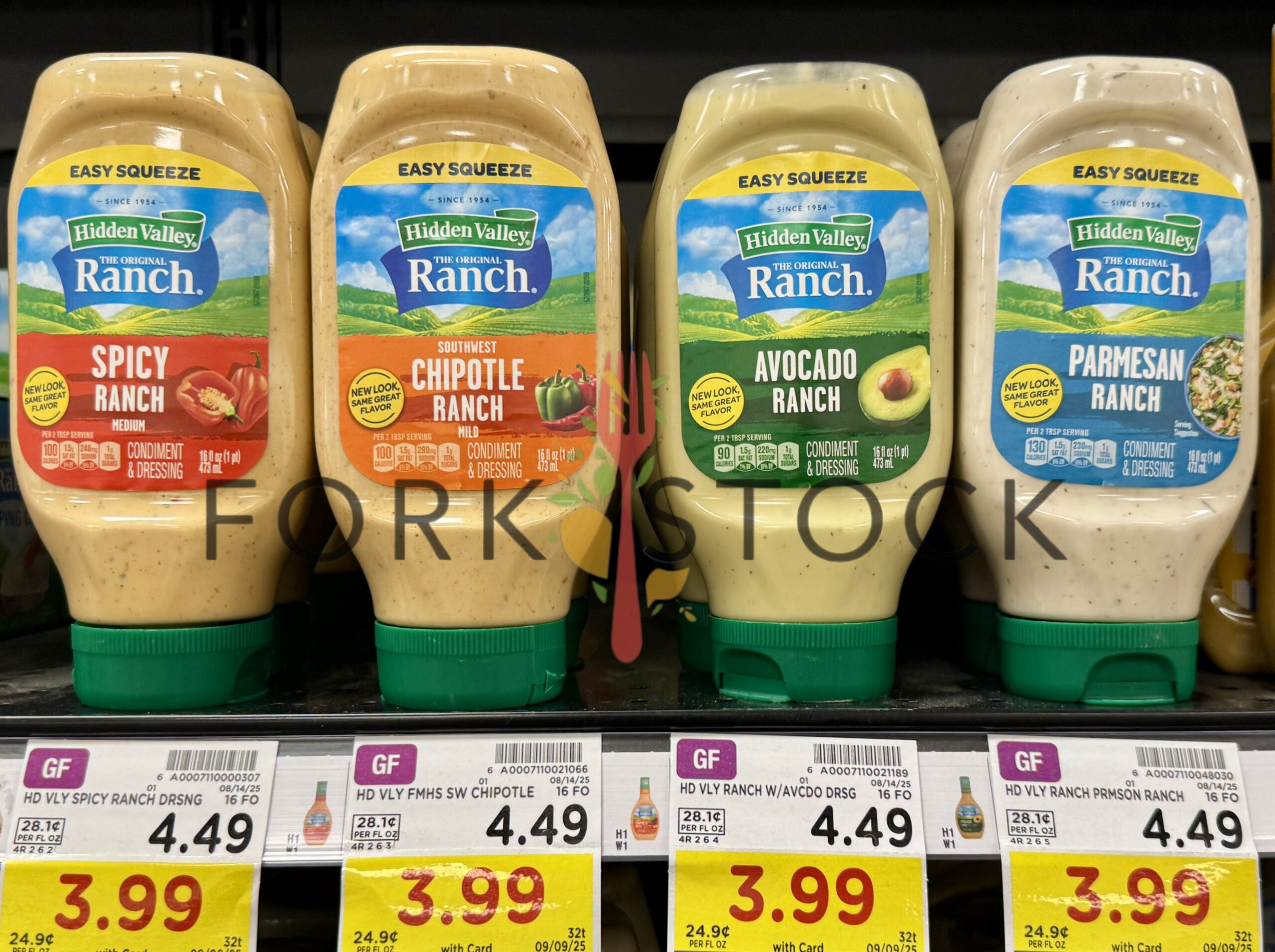 Bottles Of Various Ranch Salad Dressing Flavors At A Grocery Store