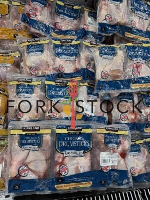 Frozen Chicken Drumstick Packages On Display At A Costco