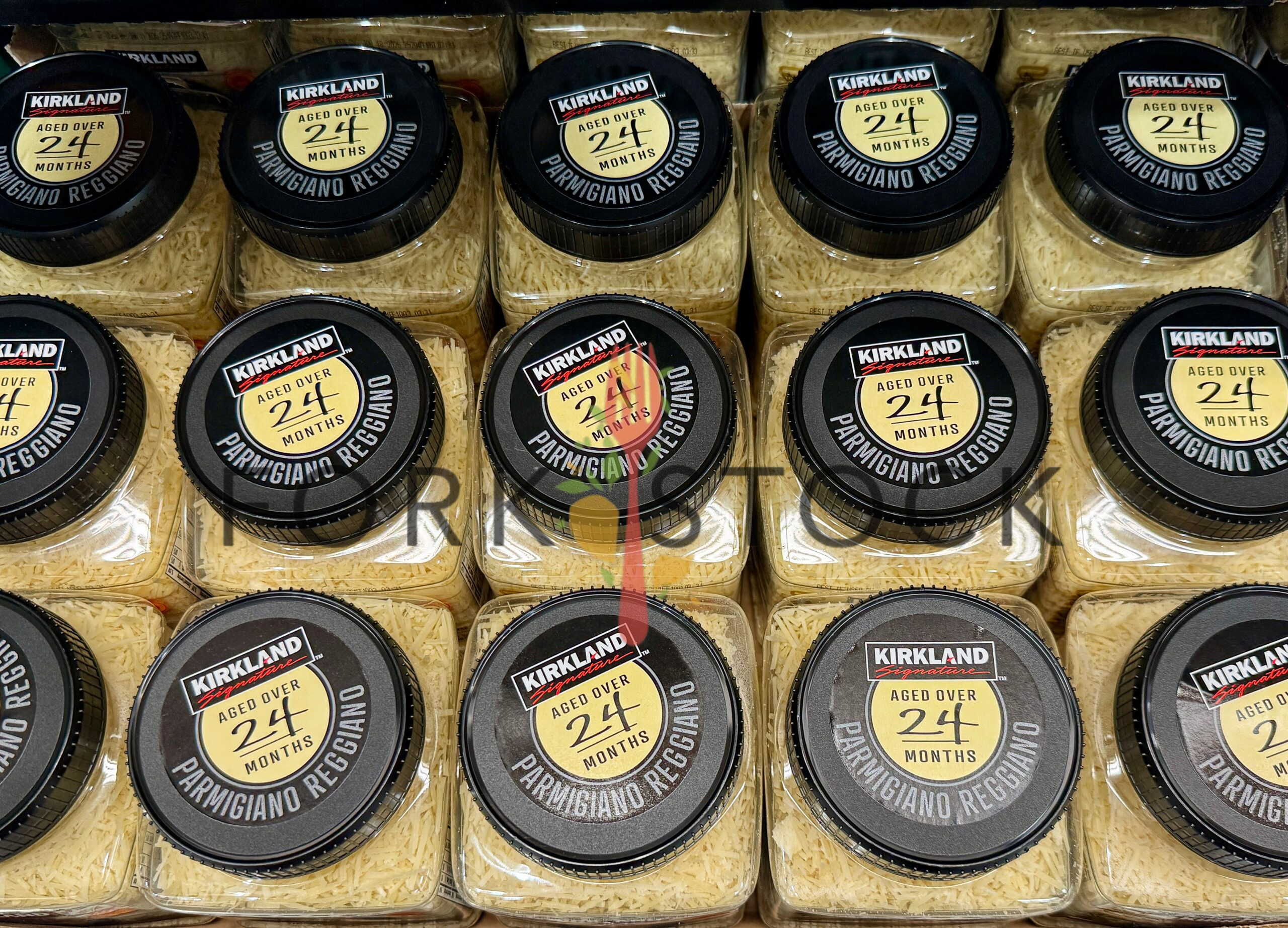 24 Month Aged Parmigiano Reggiano Containers In A Fridge At A Costco