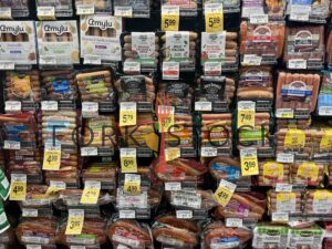 Variety Of Sausages At A Safeway Grocery Store