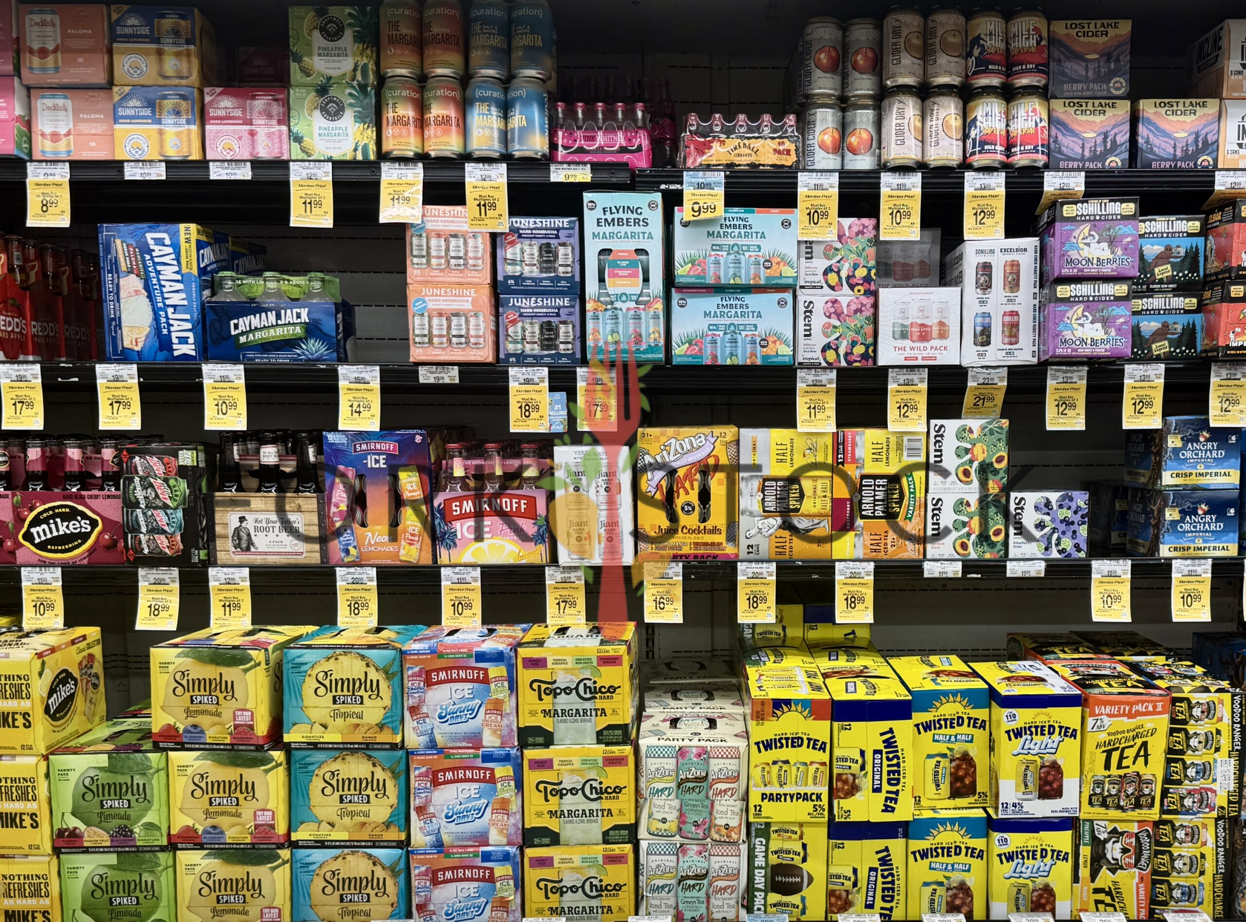 An Alcohol Fridge At A Safeway Grocery Store