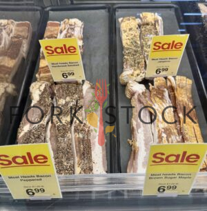 Bacon Variety On Display At A Grocery Store