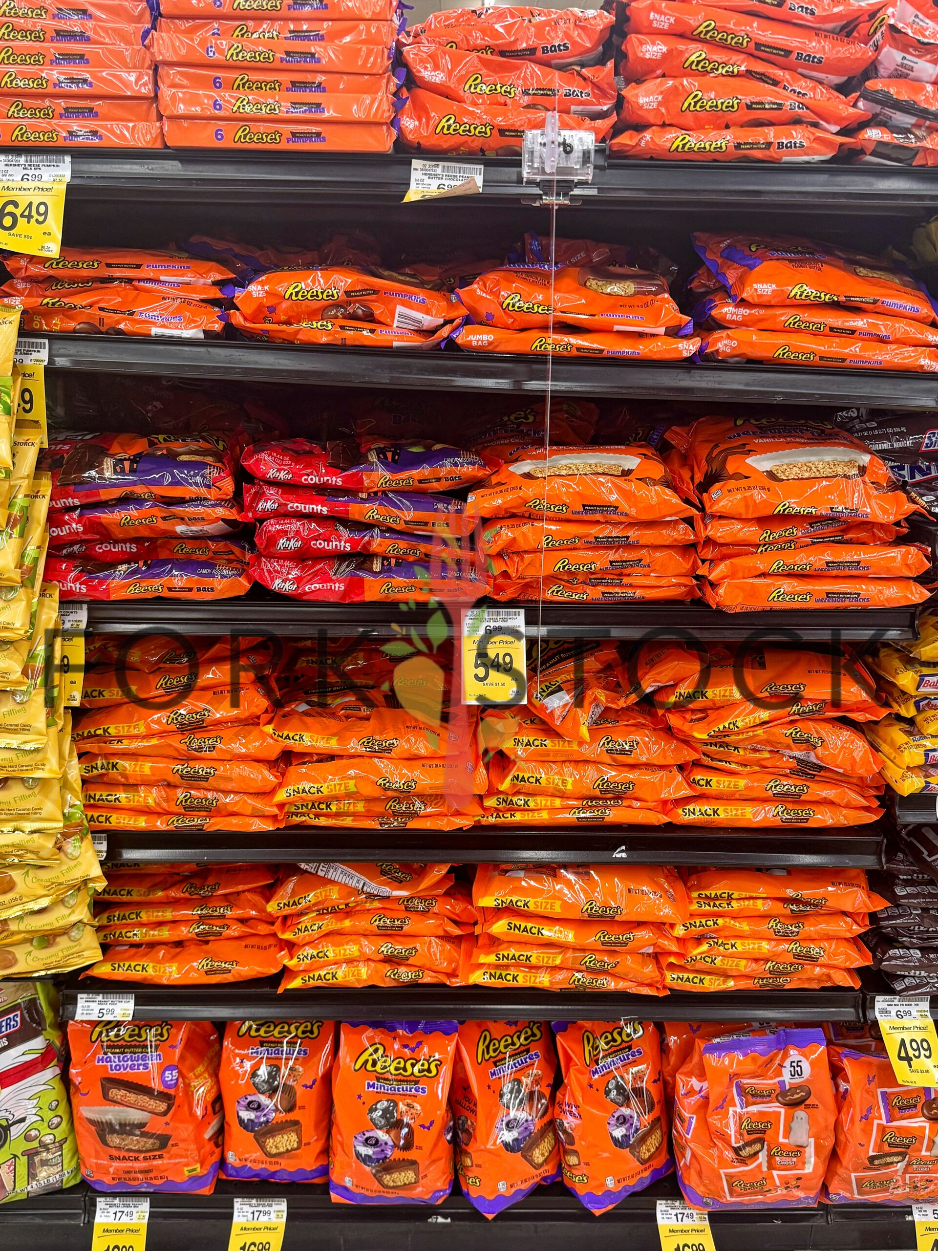Halloween Candy On A Shelf At A Grocery Store
