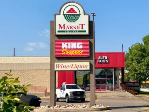 King Soopers Grocery Sign In A Parking Lot