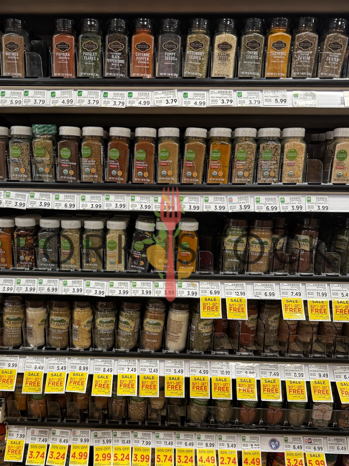 Spices Selection At A Grocery Store