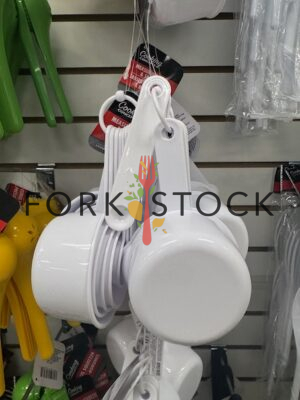 5 Different Sized Measuring Cups For Cooking On A Retail Hook