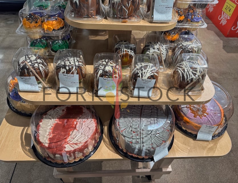 Halloween Brain Cakes And Caramel Apples On Display