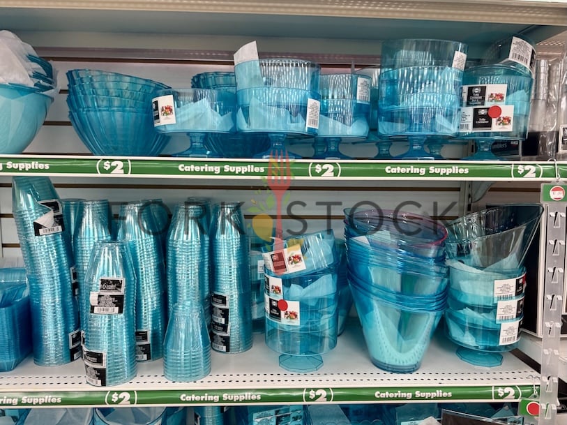 Plastic Blue Colored Drink and Party Tableware