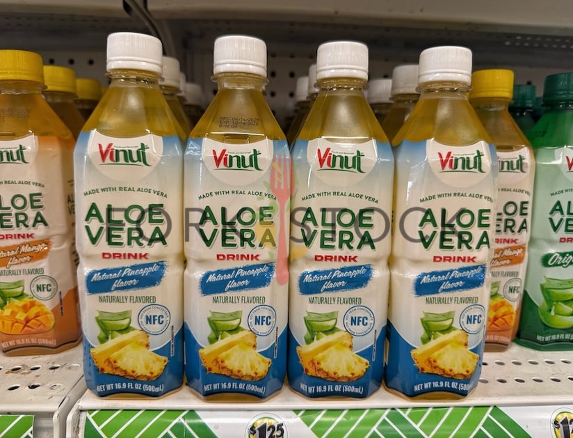 Vinut Aloe Vera Drink With Pineapple On Retail Shelving