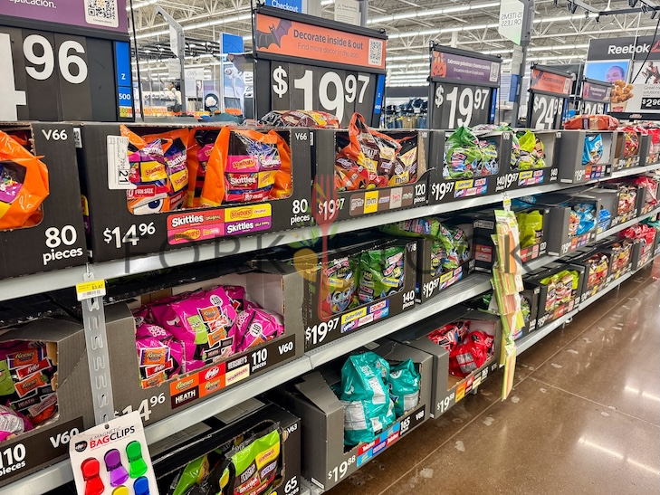 Walmart Halloween Candy Bags On Display