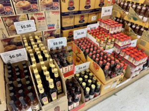 Bottles of Fish Sauce At A Vietnamese Market