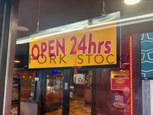 Denny's Diner Open 24 Hours Sign