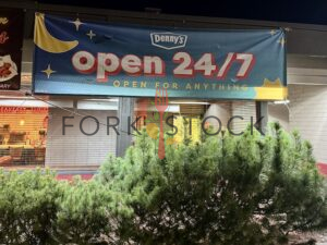 Dennys Diner Open 24-7 Exterior Banner