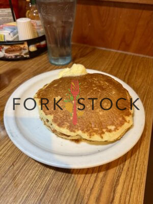 Denny's Pancakes On Booth Table Portrait