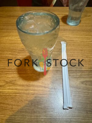 Denny's Diner Water Glass And Straws