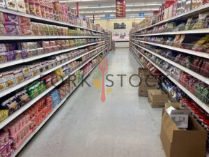 Boxed And Bagged Goods Shopping Isle At A Vietnamese Market