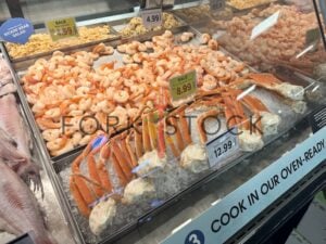 Seafood On Display At A Grocery Store