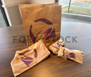 Taco Bell To Go Bag Quesadilla And Two Soft Tacos Unwrapped