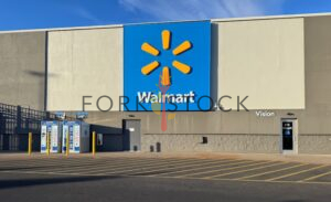 Walmart Building Signage From The Parking Lot